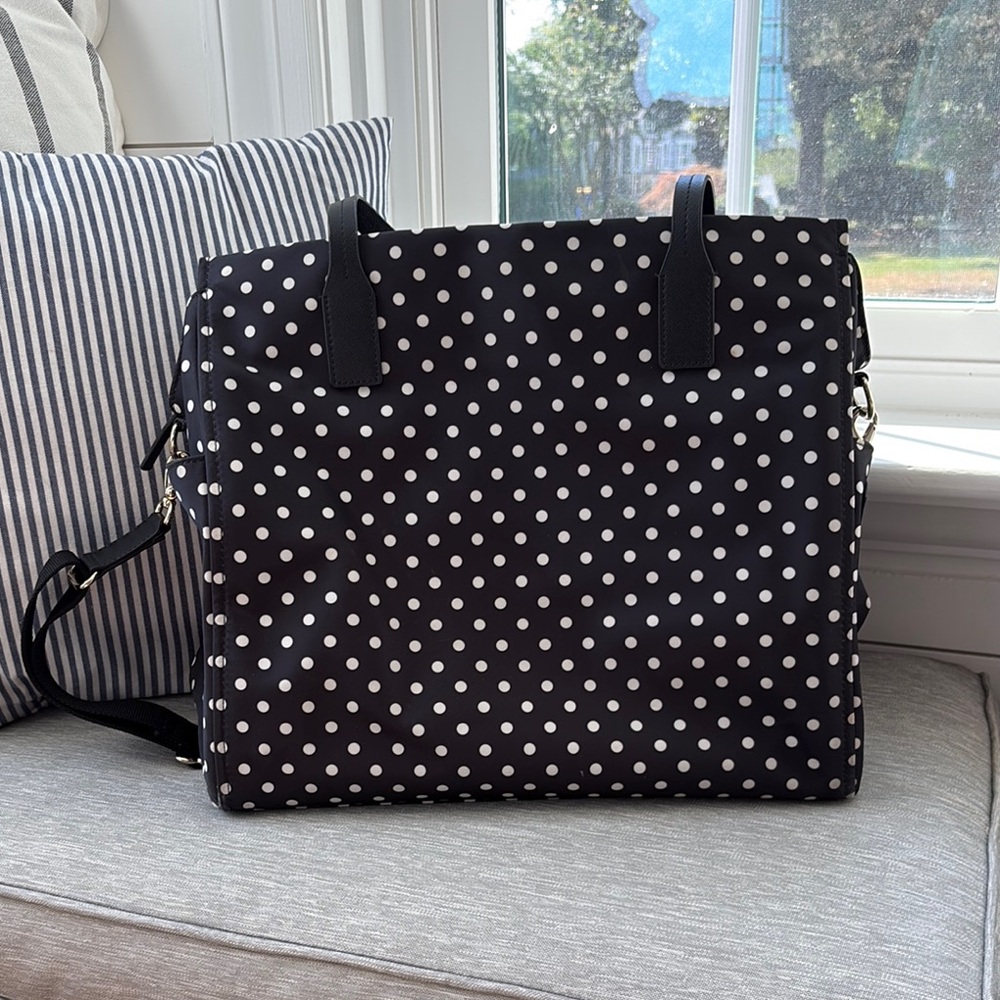 Kate Spade Black and White Polka Dot Bag/baby/travel carry on bag. - Picture 4 of 6